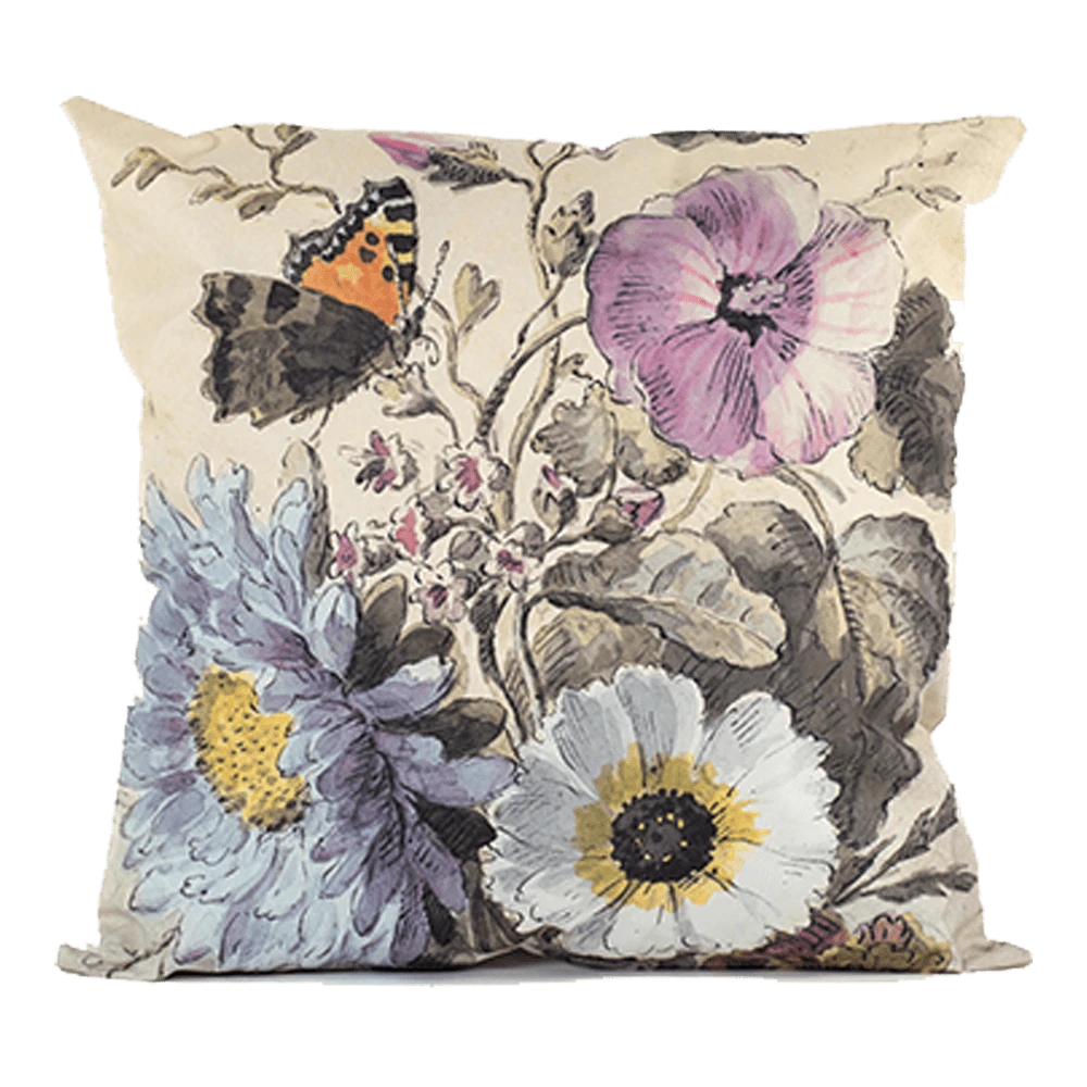 Buitenkussen Boeket Bloemen Met Vlinder 45x45cm - Tuinkussen 3 Buitenkussen Boeket Bloemen Met Vlinder 45x45cm - Tuinkussen