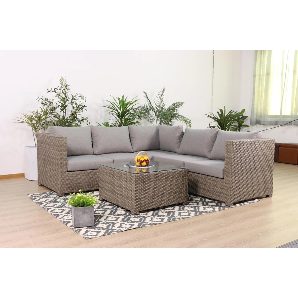 Canada Loungeset Met Salontafel - Wicker Set - Beige 3 Canada Loungeset Met Salontafel - Wicker Set - Beige