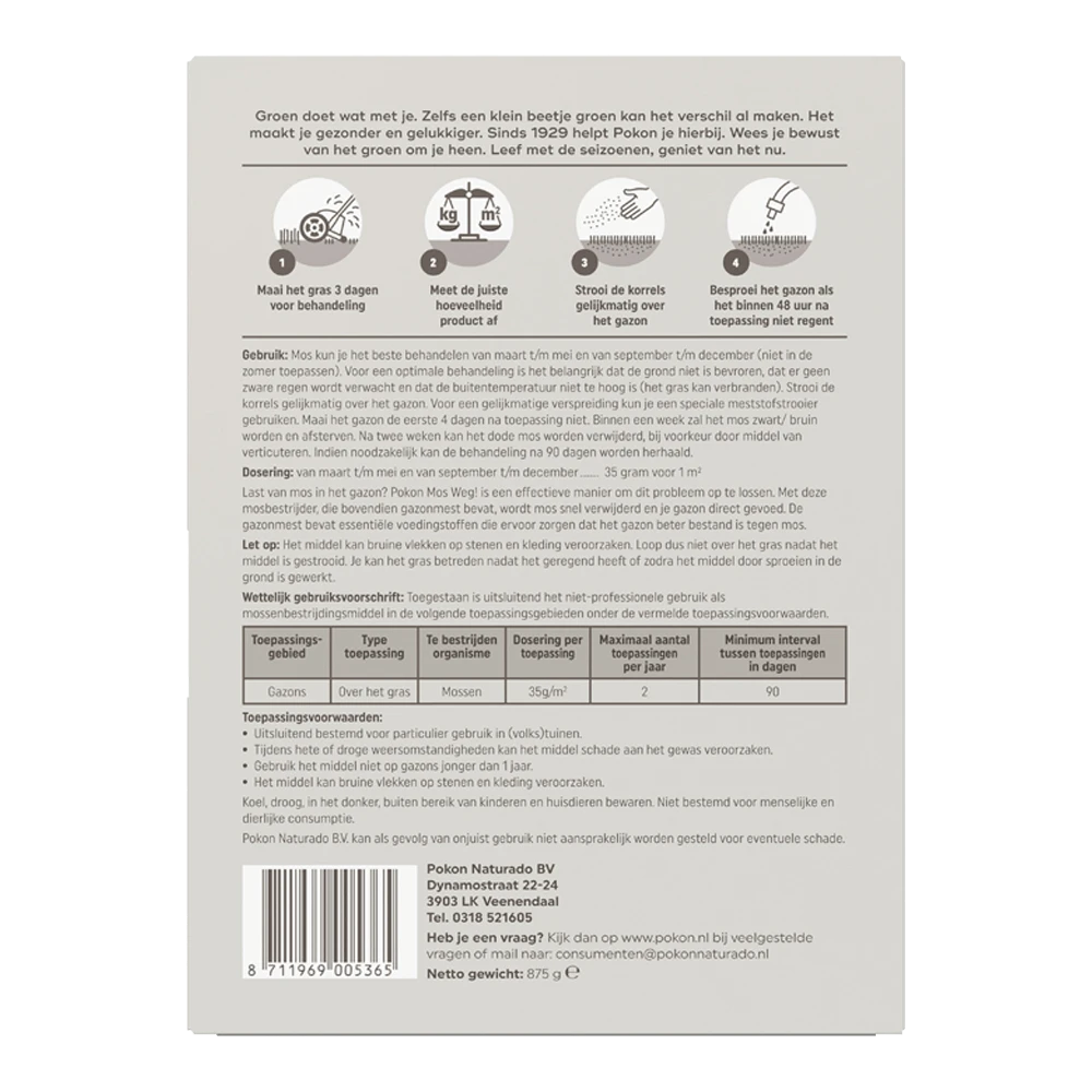 Pokon Mos Weg! 875gr Voor 25mu00b2 - Onkruid En Aanslag - Afbeelding 2