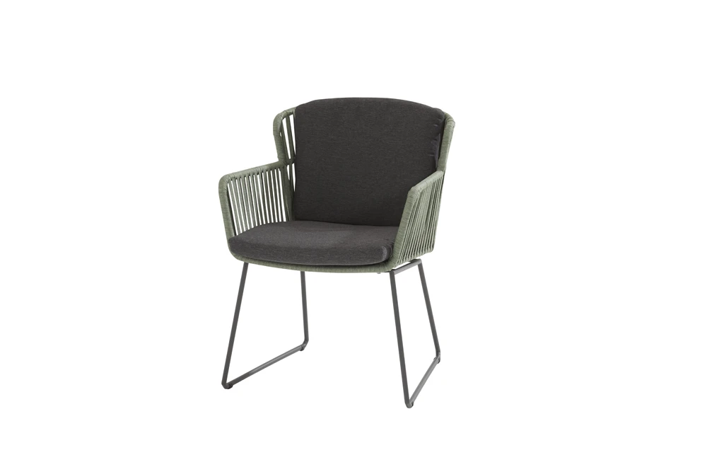 Vitali Dining Stoel - Groen - Incl. Kussens 3 Vitali Dining Stoel - Groen - Incl. Kussens