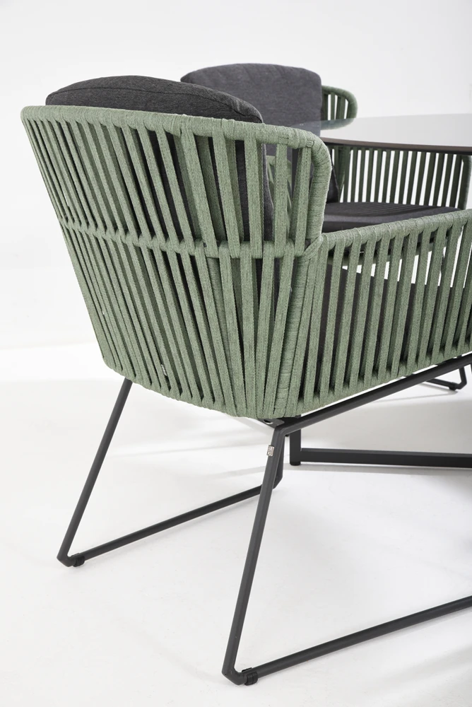 Vitali Dining Stoel - Groen - Incl. Kussens 7 Vitali Dining Stoel - Groen - Incl. Kussens - Afbeelding 5